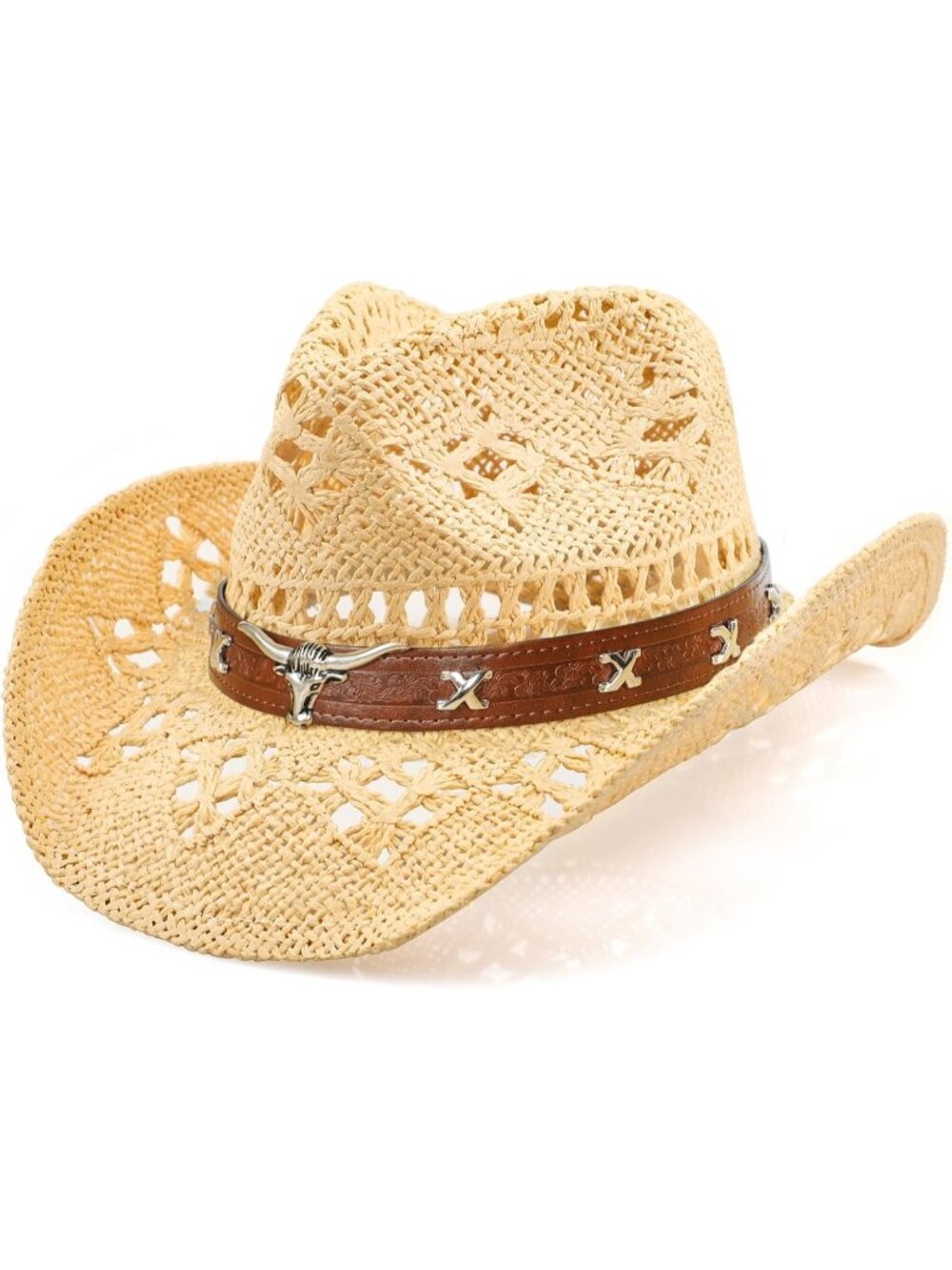 Women's Beige Brown Cowgirl Comfortable Classical Wide with Shapeable Brim